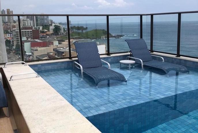 Ferienwohnung Smart Farol Da Barra - Vista Mar Com Varanda Arejada Salvador da Bahia Exterior foto